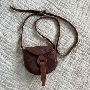 Tooled Leather Crossbody Bag